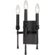 Landon 3 Light 8 inch Matte Black Wall Sconce Wall Light